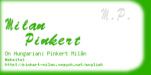 milan pinkert business card